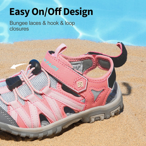 Kids Outdoor Sports Sandals - PINK GREY GREEN - 2